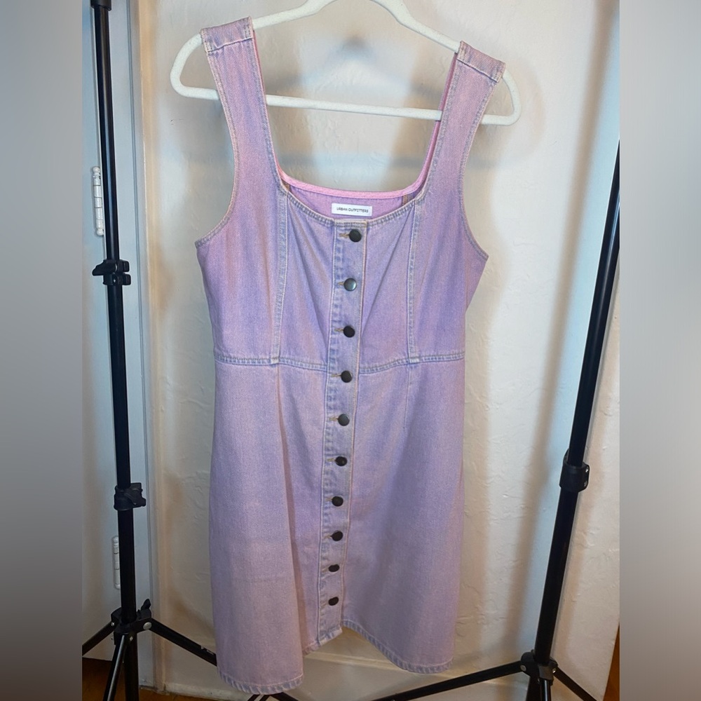 Urban Outfitters purple denim button up dress